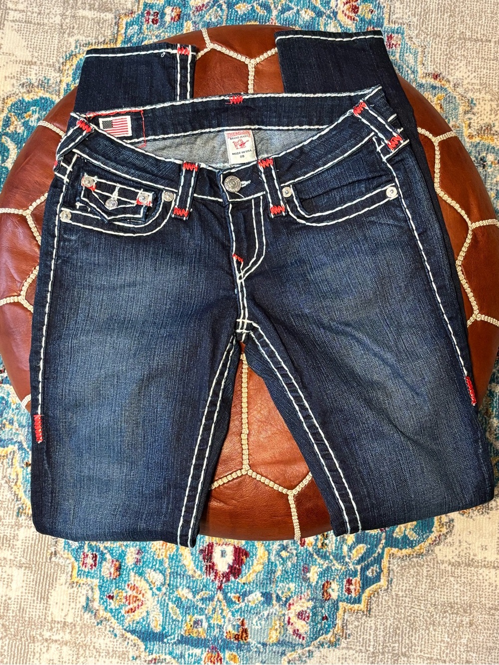 Vintage True Religion Julie Super T Skinny Jeans NWOT 28 Made In USA Flap Pocket